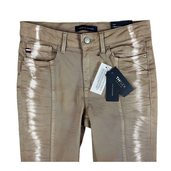 Tommy Hilfiger THFlex Tribeca Straight Ankle Jeans  Size 6  NWT  Tan Tie-Dye - Picture 4 of 14